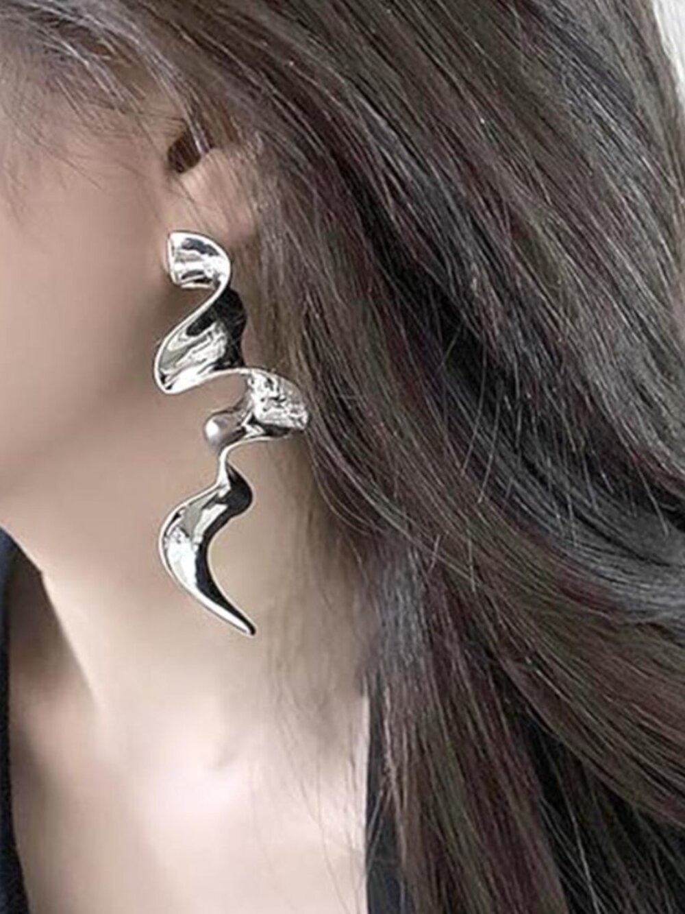 Fashion Silver Irregular Geometric Drop Dangle Earrings for Women Boho Style